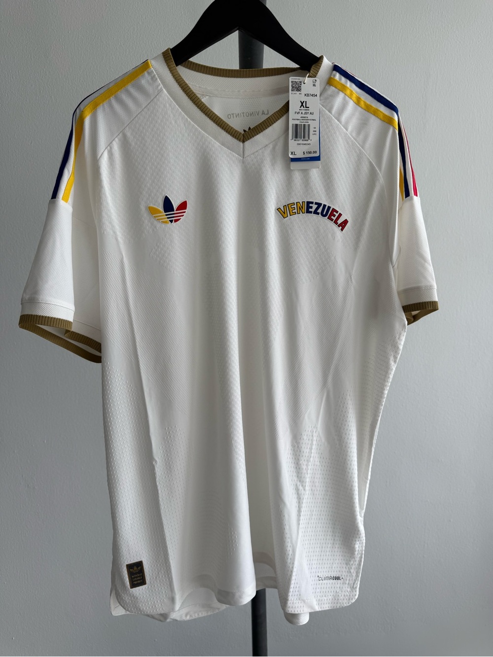 adidas Venezuela Authentic Player Version Away Jersey XL White KB7454 NWT
